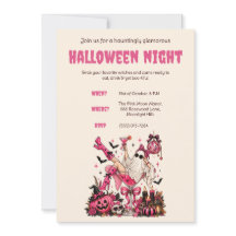 Pink Themed Halloween Party Invitation