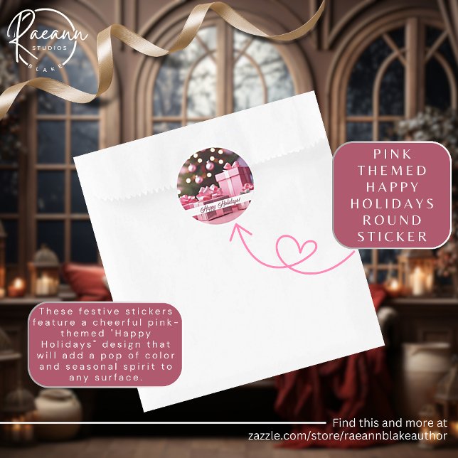 Pink Themed Happy Holidays Sticker (Creator Uploaded)