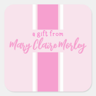 Pink Thick Stripe Gift Sticker