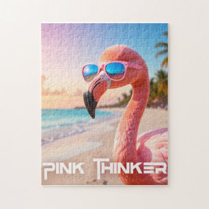 PINK THINKER Flamingo Pink Jigsaw Puzzle
