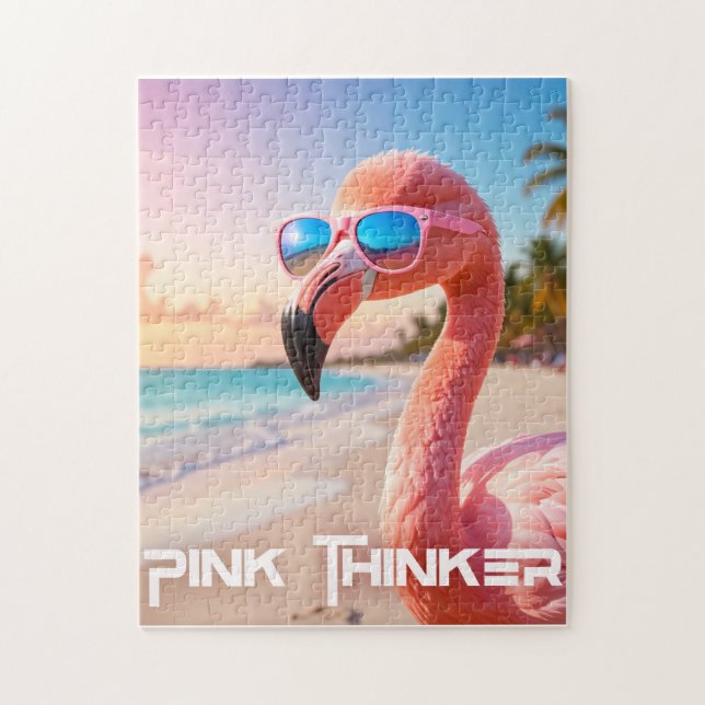 PINK THINKER Flamingo Pink Jigsaw Puzzle (Vertical)