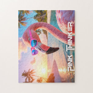 PINK THINKER - Flamingo PINK Jigsaw Puzzle