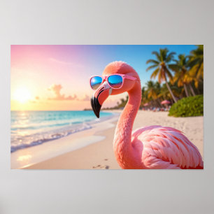 PINK THINKER Flamingo Pink Poster