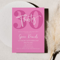 Pink Thirty 30th Thirtieth Birthday Party