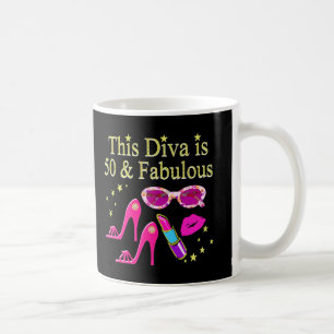 PINK THIS DIVA IS 50 & FABULOUS DESIGN COFFEE MUG