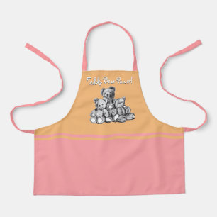 Pink Three Bears Teddy Bear Power Kid's Apron