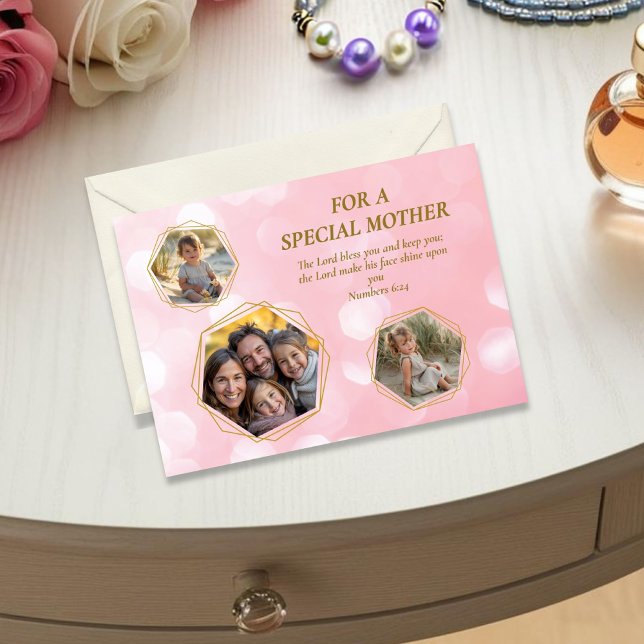 Pink Three Photos Scripture Special Mother’s Day Card (Creator Uploaded)
