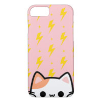Pink thunder bolt with kitten