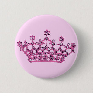 Pink Tiara 6 Cm Round Badge