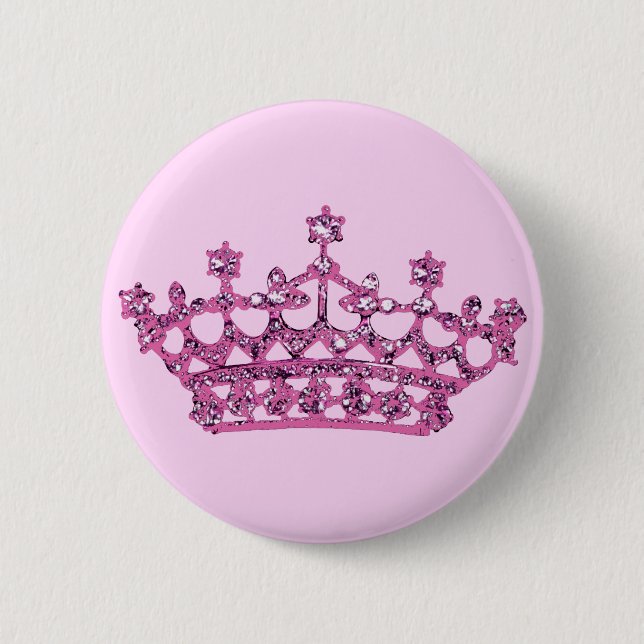 Pink Tiara 6 Cm Round Badge (Front)