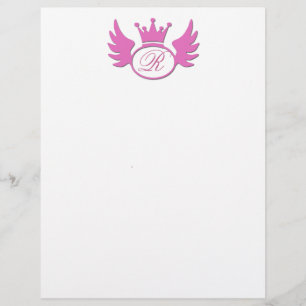 Pink Tiara Letterhead Add Your Monogram!