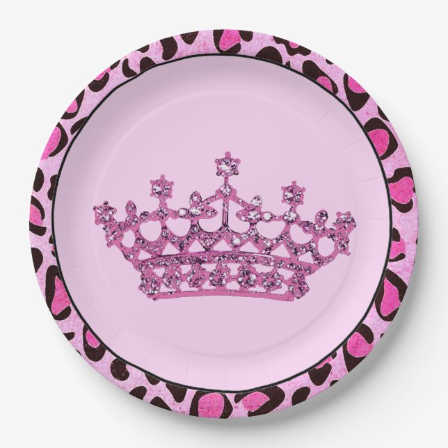 Pink Tiara Party Plates (Front)