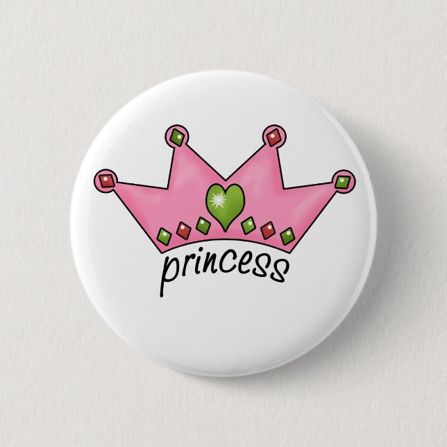 Pink Tiara Princess 6 Cm Round Badge (Front)