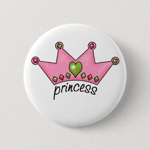 Pink Tiara Princess 6 Cm Round Badge