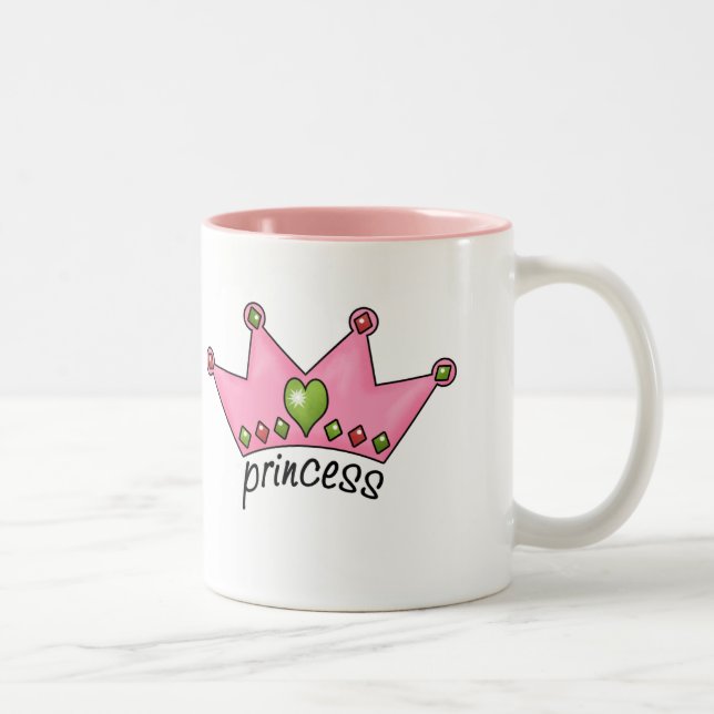Pink Tiara Princess Two-Tone Coffee Mug (Right)