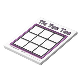 Pink Tic Tac Toe Game Notepad