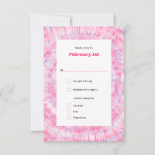 Pink Tie Dye Bat Mitzvah Response Card