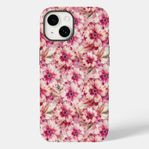 Pink Tie Dye Floral Case-Mate iPhone 14 Case