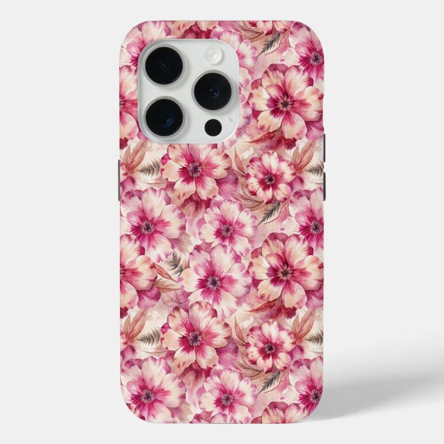 Pink Tie Dye Floral Case-Mate iPhone Case (Back)