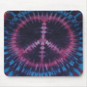 Pink Tie Dye Peace Sign Mouse Pad
