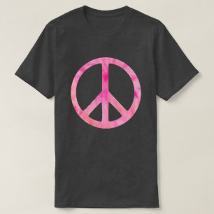 Pink Tie Dye Peace Symbol T-Shirt