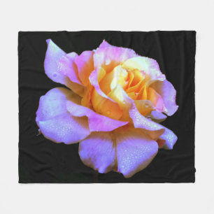 Pink Tie-Dyed Rose Fleece Blanket