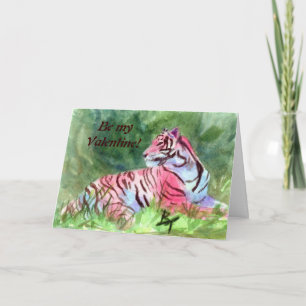 Pink Tiger aceo, Be myValentine! Holiday Card