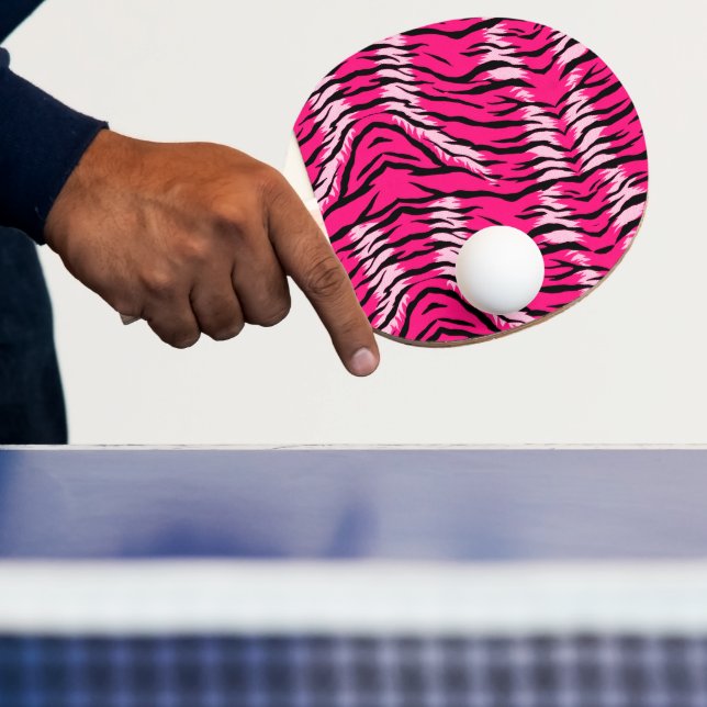 Pink Tiger Animal Skin Pattern Design  Ping Pong Paddle (Insitu)
