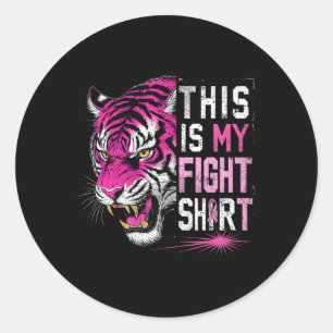 Pink Tiger Fight Breast Cancer Awareness Design Classic Round Sticker