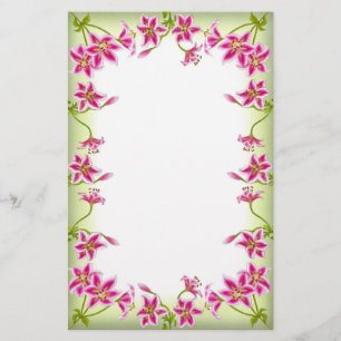 Pink Tiger Lily Garden Stationery