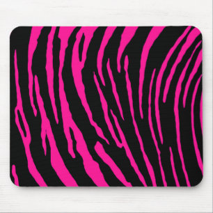 Pink Tiger Stripes Mouse Pad