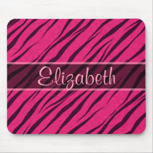 Pink Tiger Stripes Skin Pattern Personalise Mouse Pad