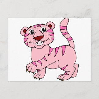 Pink Tiger Wild Animal Yet Super Cute Postcard