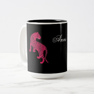 Pink Tiger , Wild Cat Two-Tone Coffee Mug