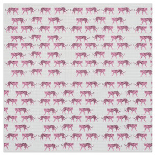 Pink Tigers Pattern Fabric