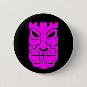 Pink Tiki Sculpture Thunder_Cove 6 Cm Round Badge