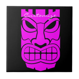 Pink Tiki Sculpture Thunder_Cove Ceramic Tile