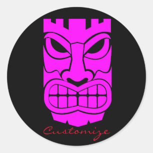 Pink Tiki Sculpture Thunder_Cove Classic Round Sticker