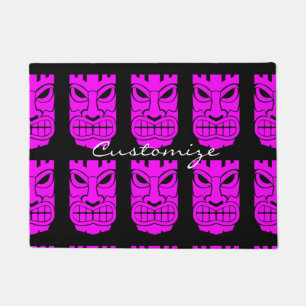 Pink Tiki Sculpture Thunder_Cove Doormat