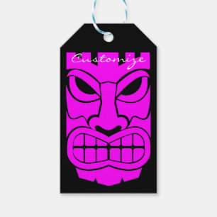 Pink Tiki Sculpture Thunder_Cove Gift Tags