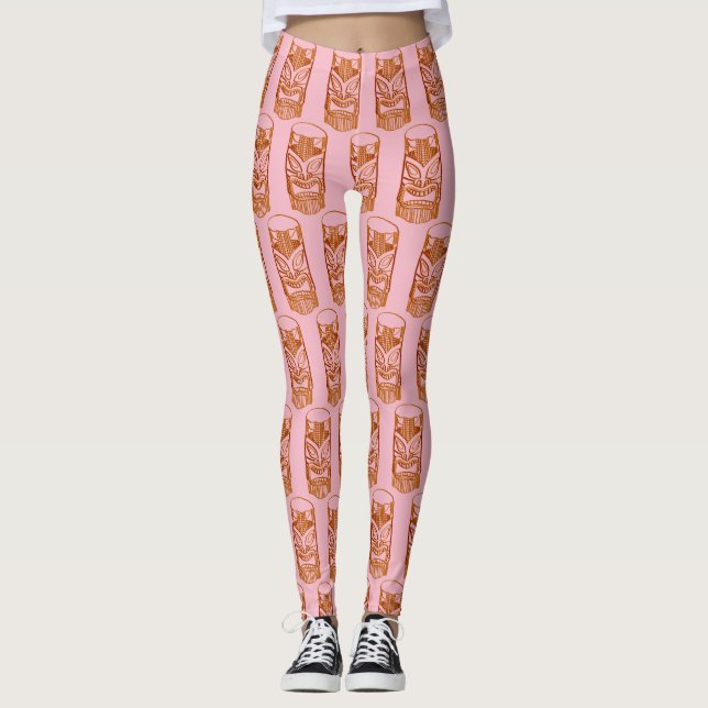 Pink Tiki Sculpture Thunder_Cove Leggings (Front)
