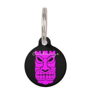 Pink Tiki Sculpture Thunder_Cove Pet Tag