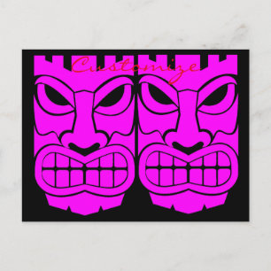 Pink Tiki Sculpture Thunder_Cove Postcard