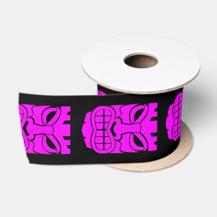 Pink Tiki Sculpture Thunder_Cove Satin Ribbon