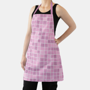 Pink Tile Chequered Pattern Apron