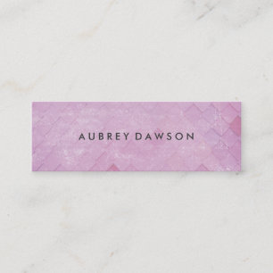 Pink Tile Grunge Pattern Mini Business Card