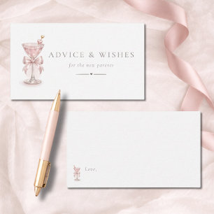 Pink Tini Girl Baby Shower Advice For Parents Mum Enclosure Card