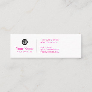 Pink tiny business logo simple modern minimalist mini business card