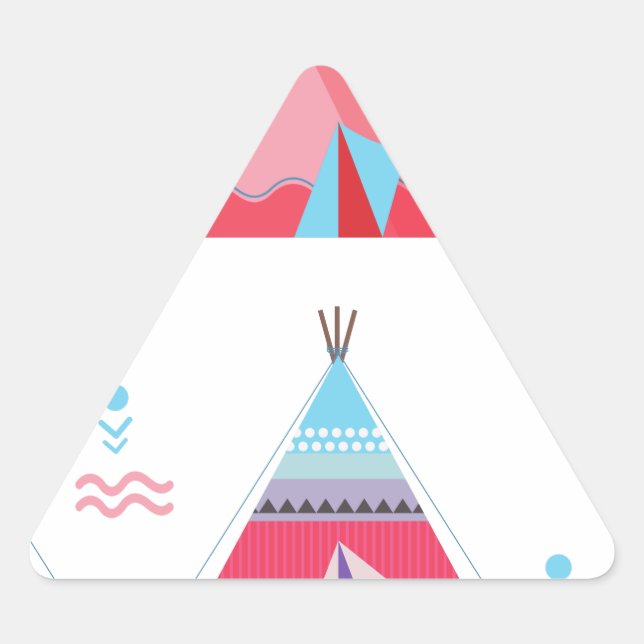 pink tipi triangle sticker (Front)