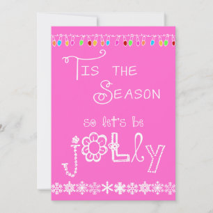 Pink Tis the Season Holiday Party Invitation